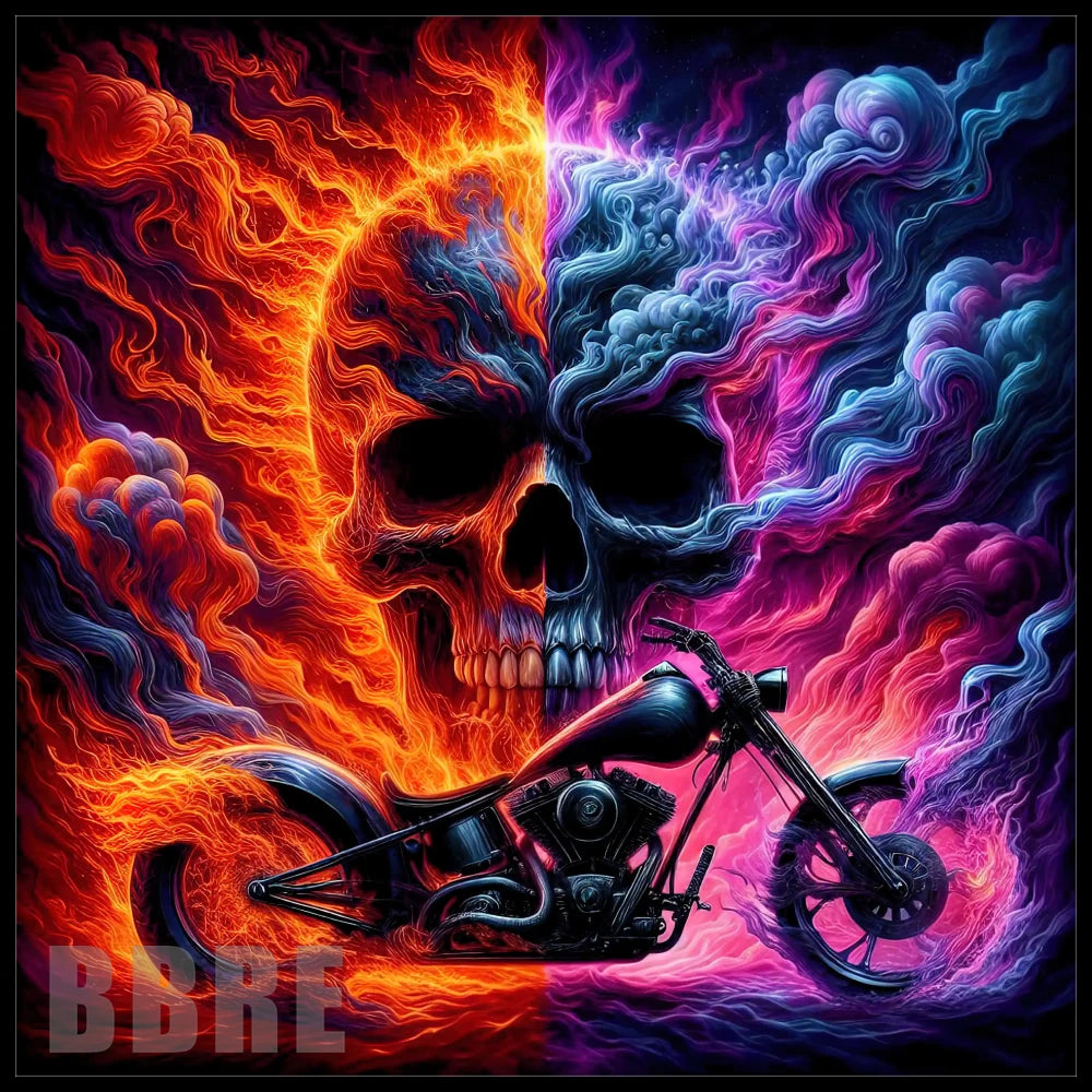 Skull Motorcycle 20 OZ Sublimation Wrap