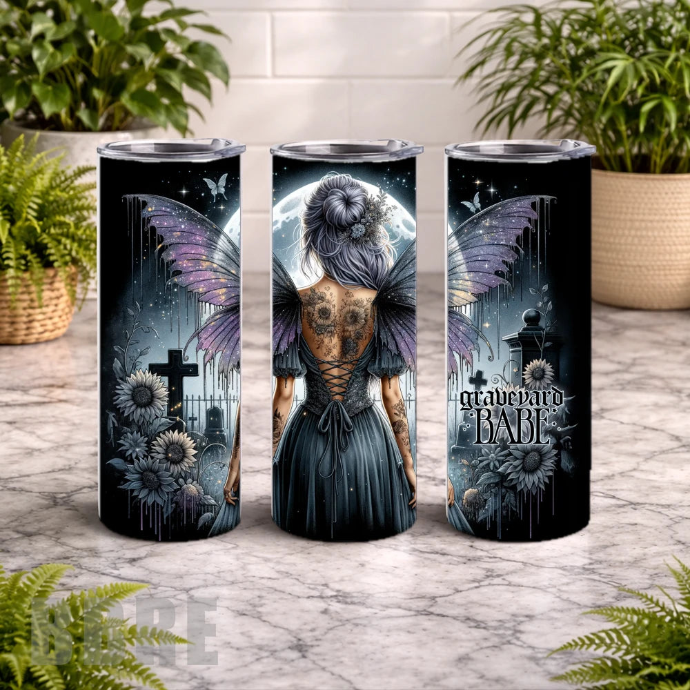 Graveyard Babe 20 OZ Wrap Mockup