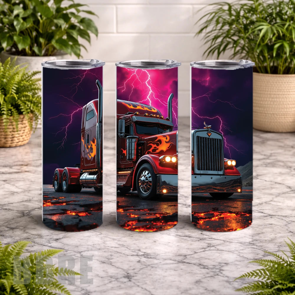 Flaming Truck 20 OZ Wrap Mockup
