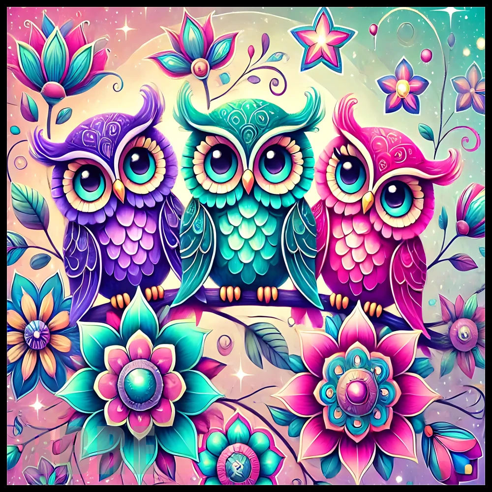 Colorful Owls 5 20 OZ Sublimation Wrap