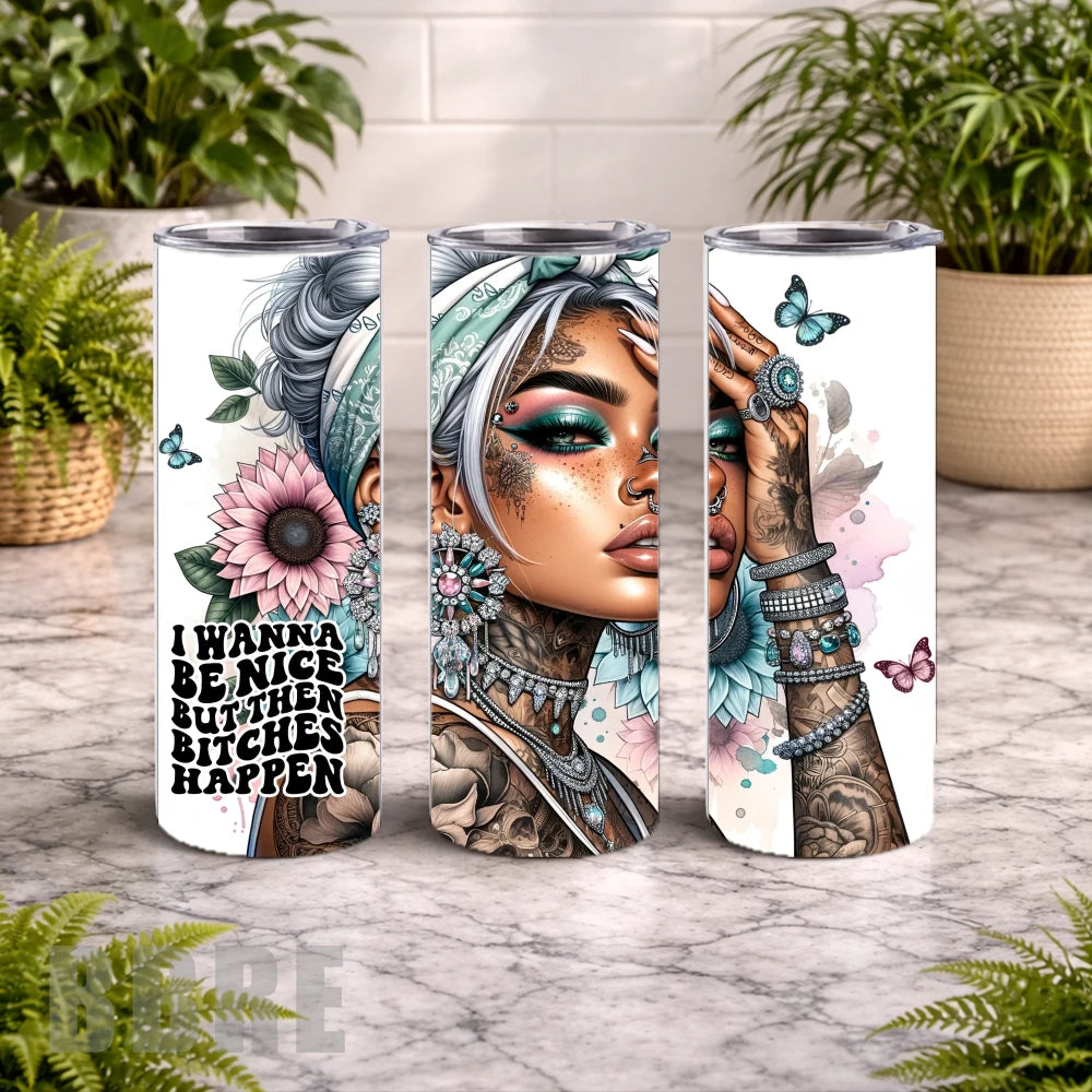 Bold Floral 8 20 OZ Wrap Mockup