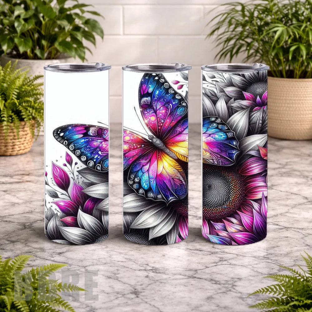 Butterfly Bloom 17 20 OZ Wrap Mockup