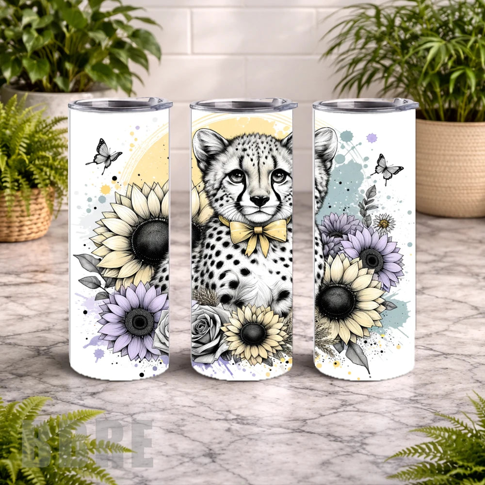 Cheetah Floral 20 OZ Wrap Mockup