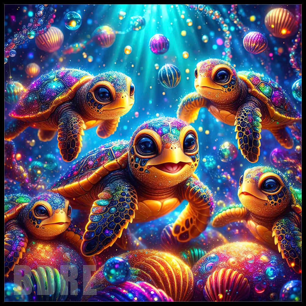 Colorful Sea Turtles 20 OZ Sublimation Wrap