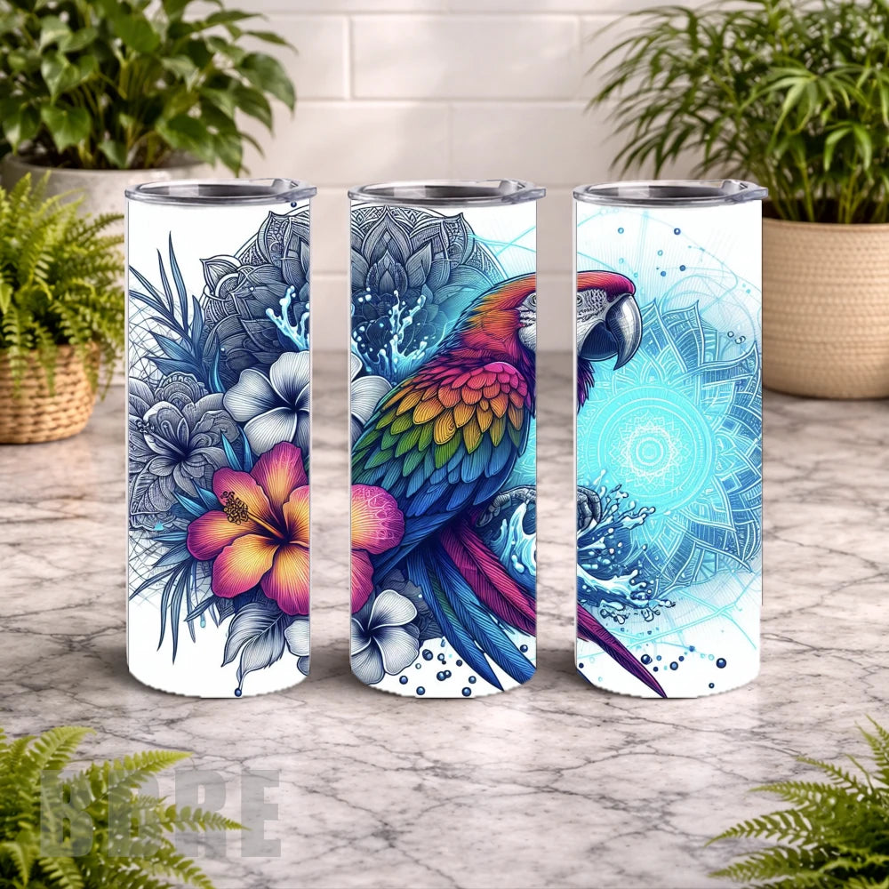 Colorful Parrot 5 20 OZ Wrap Mockup