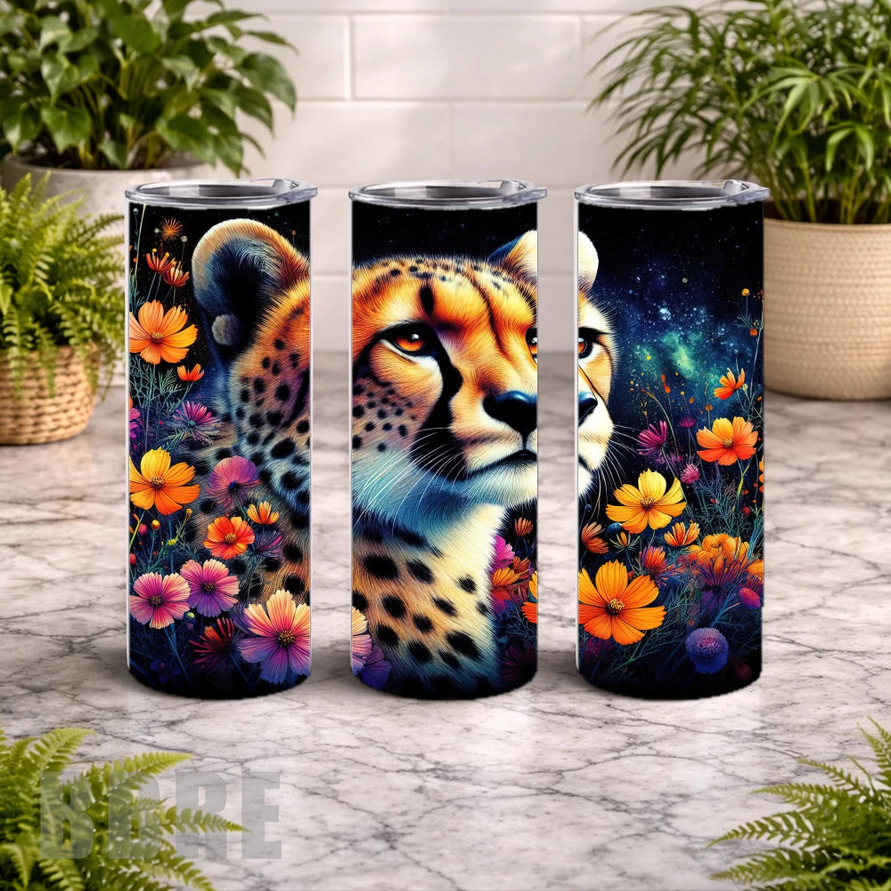 Cheetah Floral 2 20 OZ Wrap Mockup