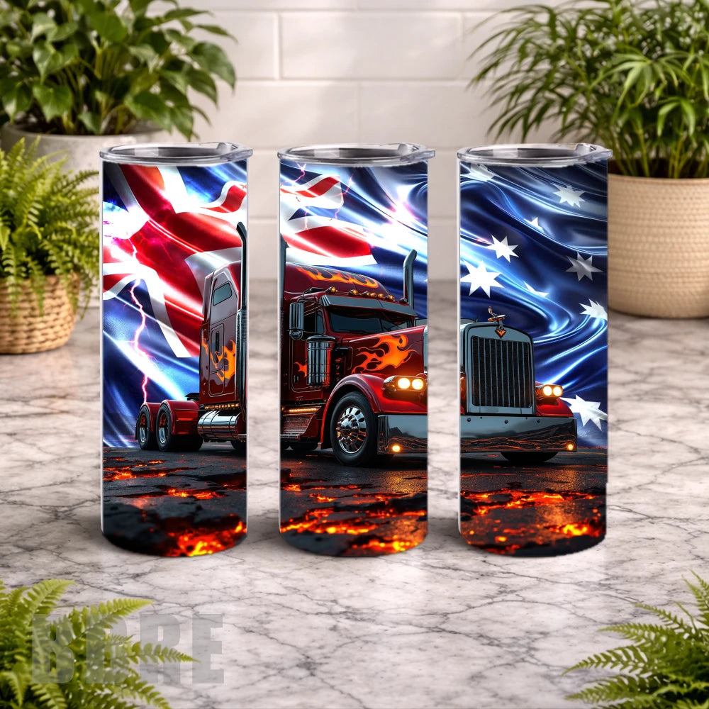 Flaming Truck 2 20 OZ Wrap Mockup