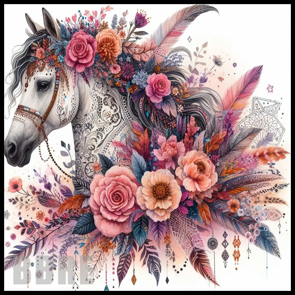 Floral Horse 9 20 OZ Sublimation Wrap