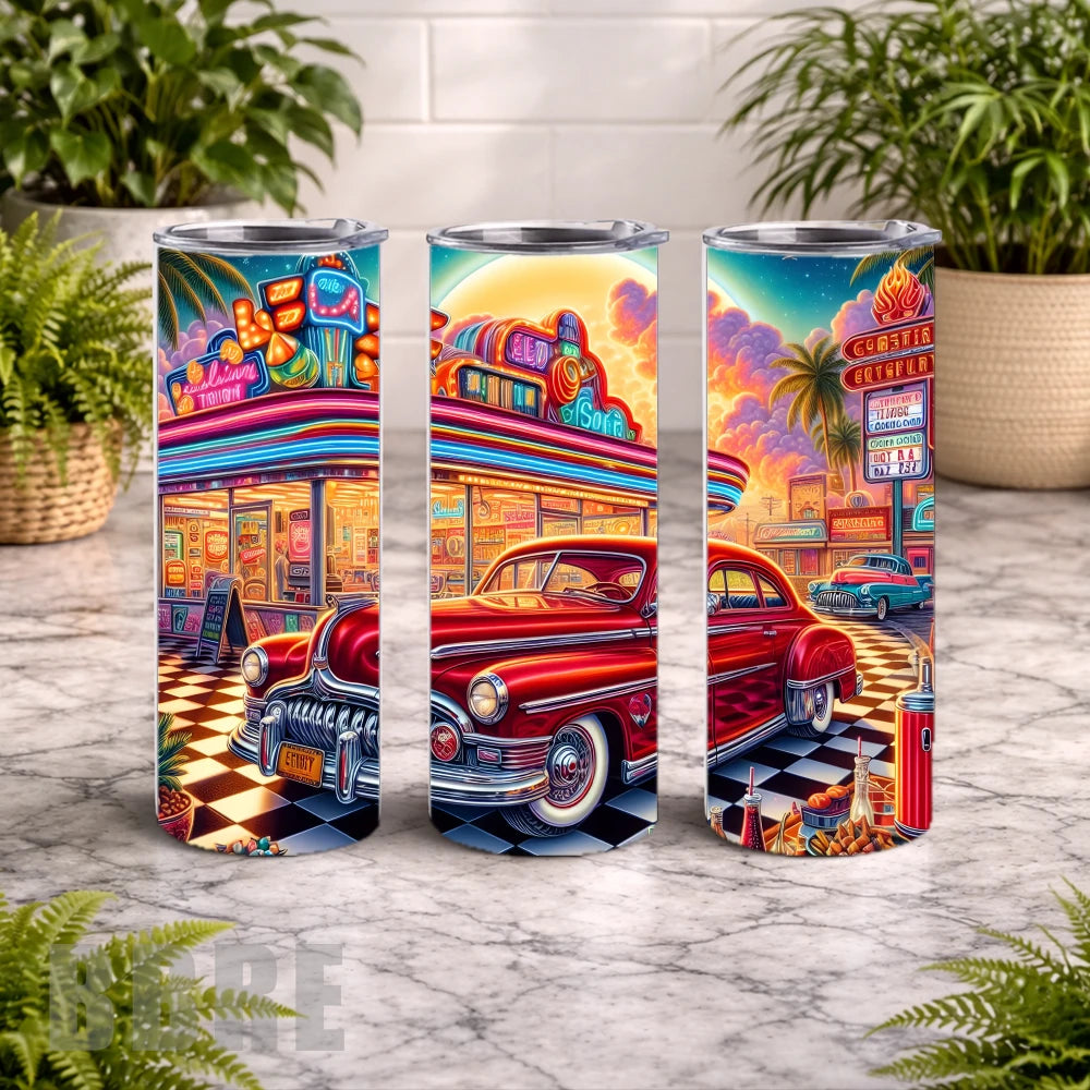 Retro Diner 20 OZ Wrap Mockup