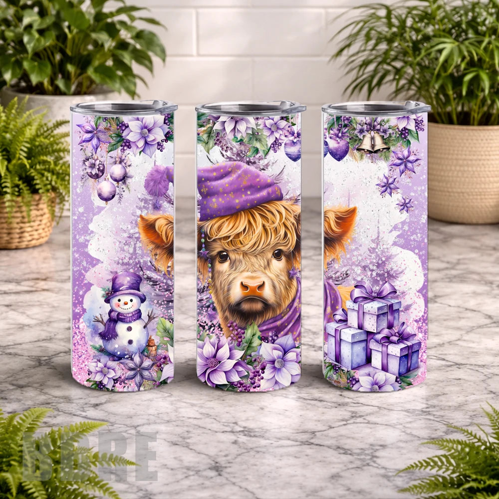Festive Cow 20 OZ Wrap Mockup