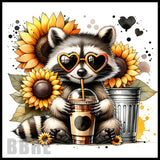 Raccoon Sunflowers 20 OZ Sublimation Wrap