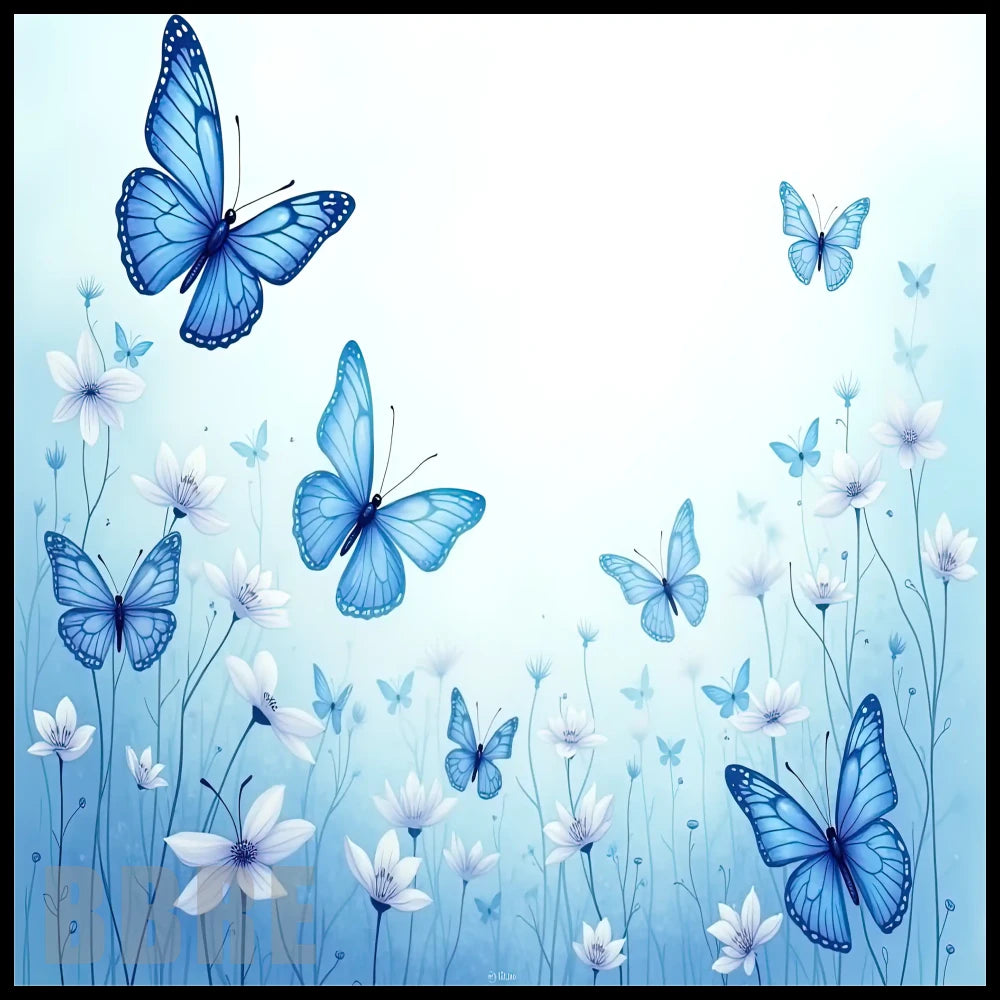 Blue Butterfly 3 20 OZ Sublimation Wrap