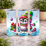 Festive Penguin 20 OZ Wrap Mockup