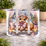 Cute Highland Cow 3 20 OZ Wrap Mockup