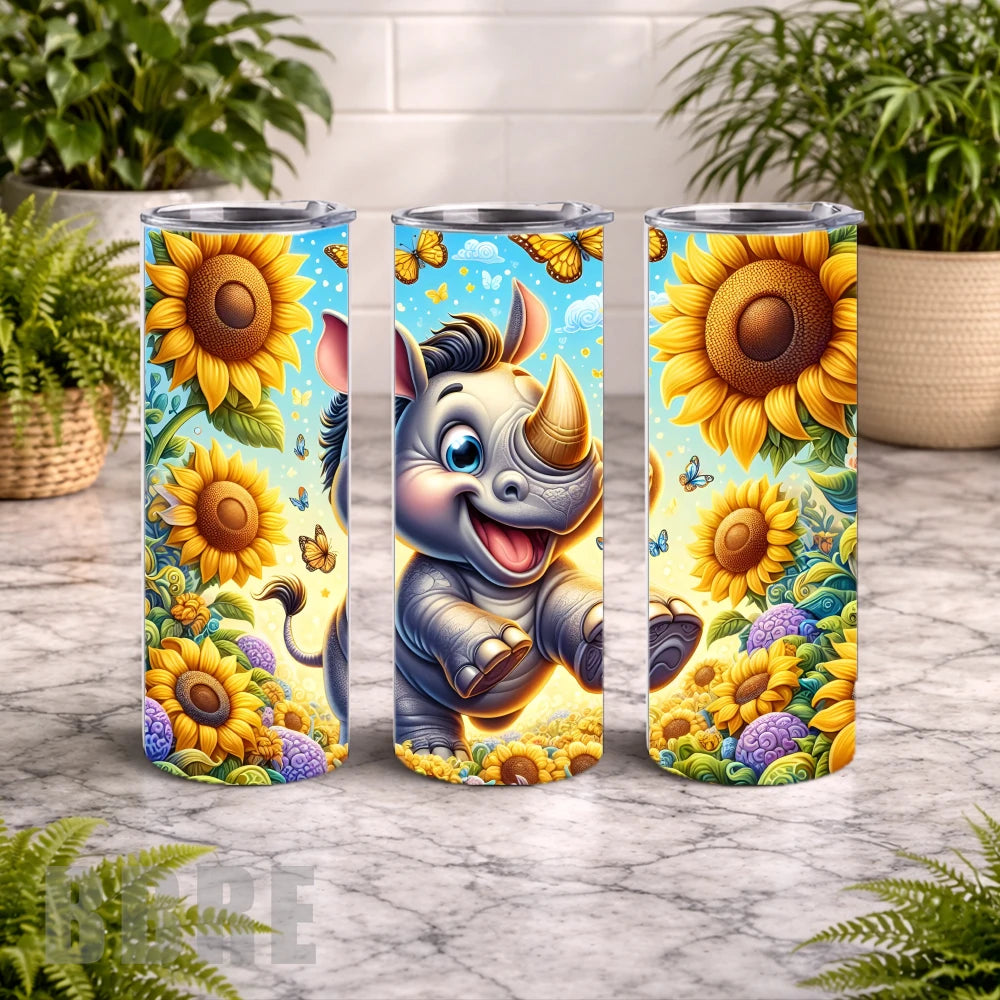 Happy Rhino 20 OZ Wrap Mockup