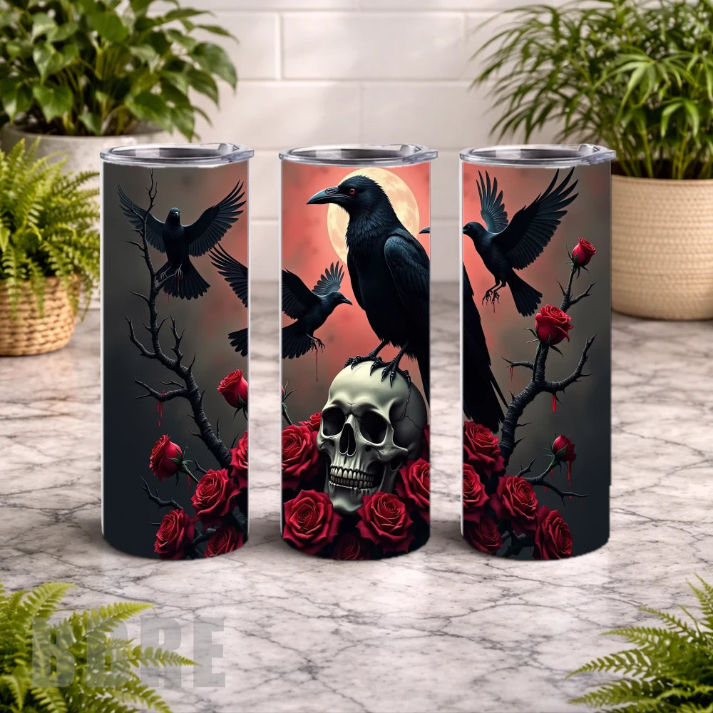 Raven Skull 20 OZ Wrap Mockup