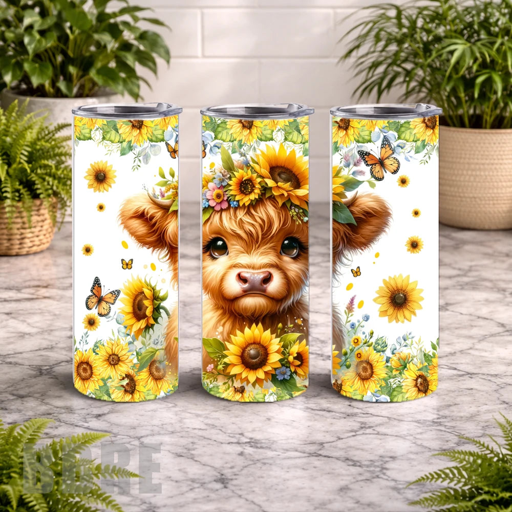 Sunflower Cow 2 20 OZ Wrap Mockup