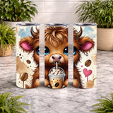 Cute Highland Cow 4 20 OZ Wrap Mockup