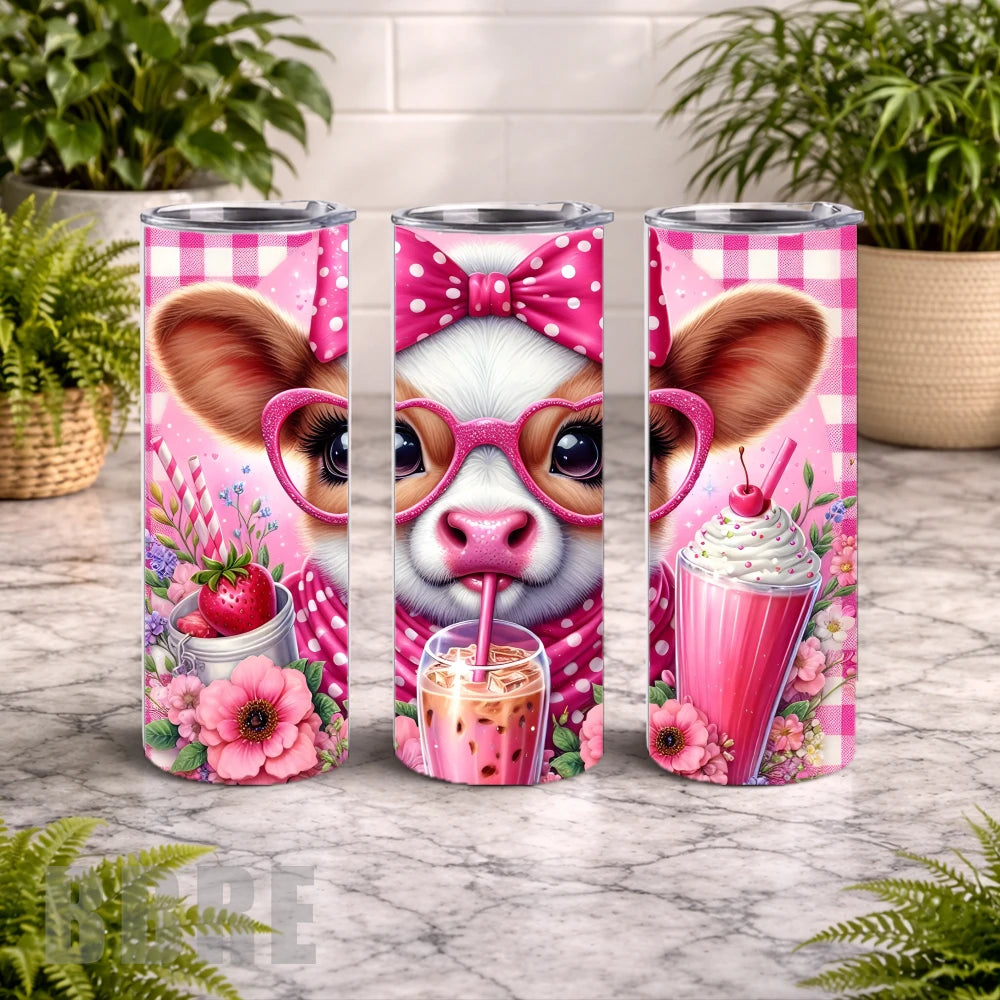 Cute Cow 2 20 OZ Wrap Mockup