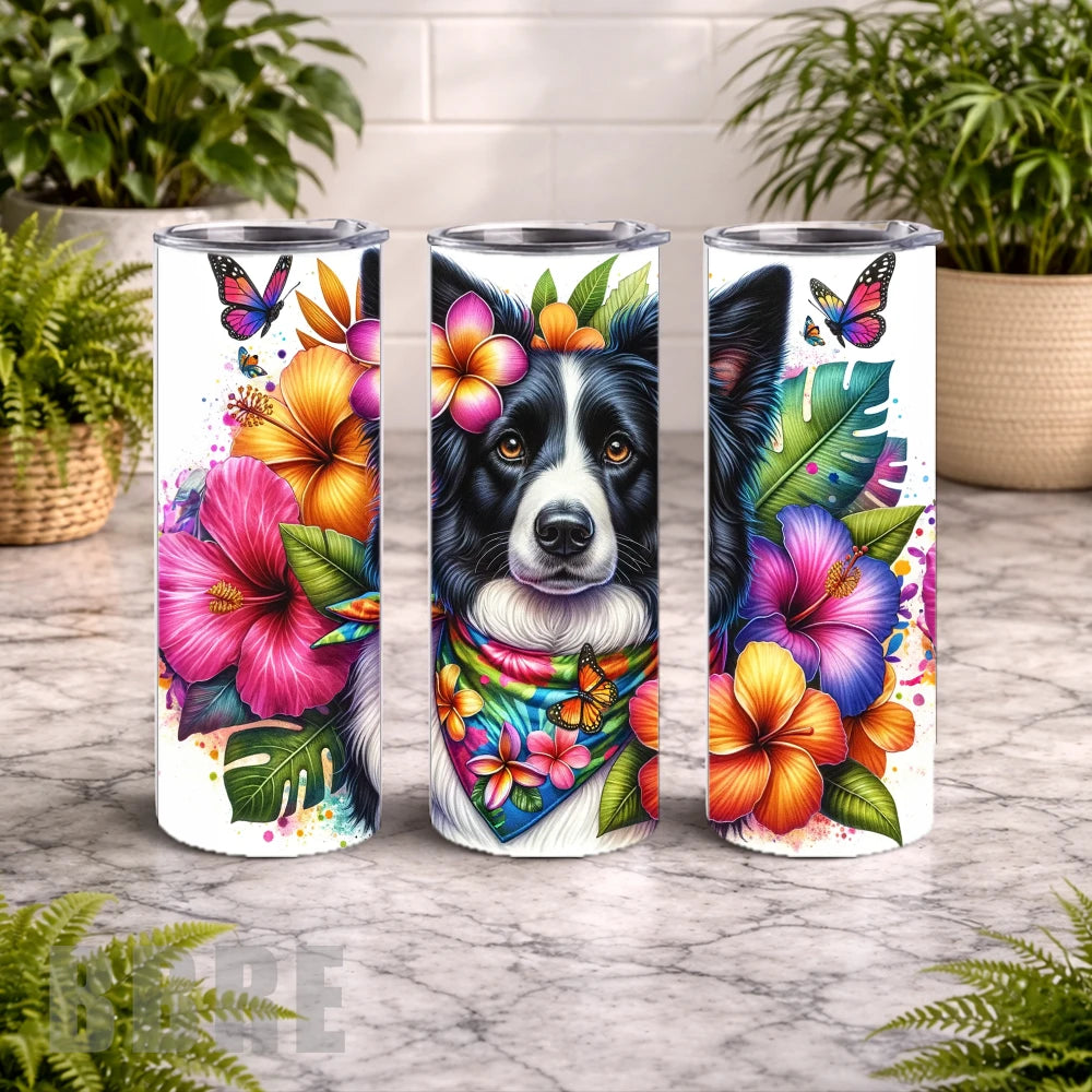 Floral Dog 3 20 OZ Wrap Mockup
