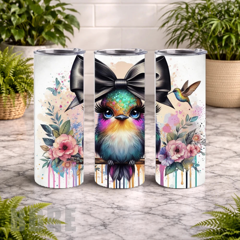Colorful Bird 20 OZ Wrap Mockup