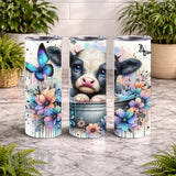 Cow And Butterflies 20 OZ Wrap Mockup