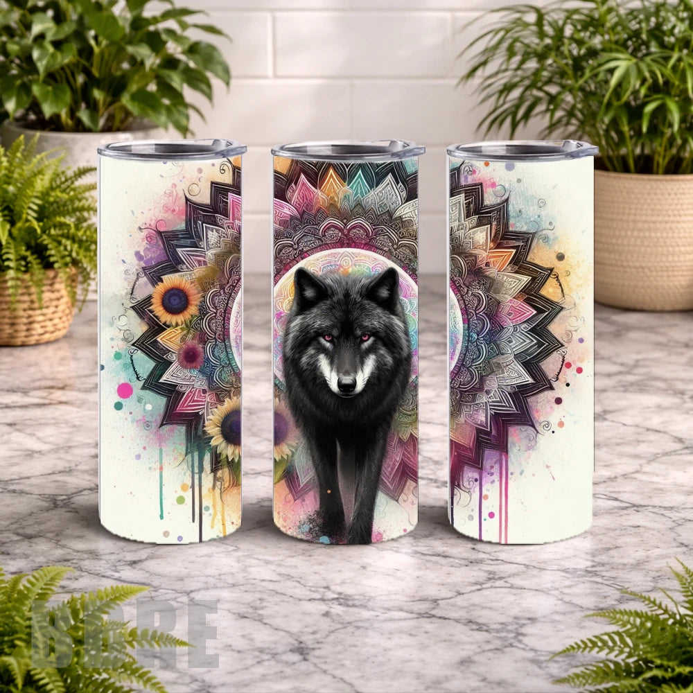 Wolf Mandala 2 20 OZ Wrap Mockup