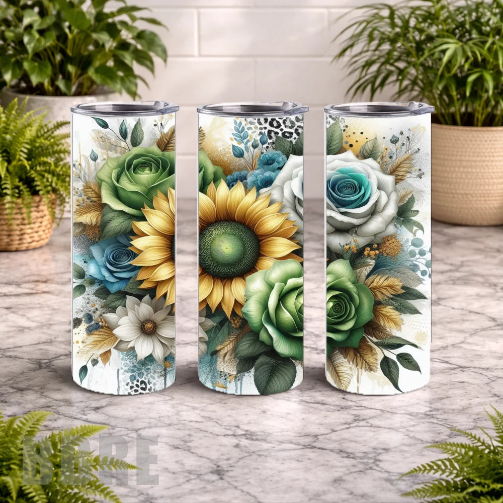 Floral Burst 19 20 OZ Wrap Mockup
