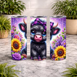 Floral Cow 4 20 OZ Wrap Mockup