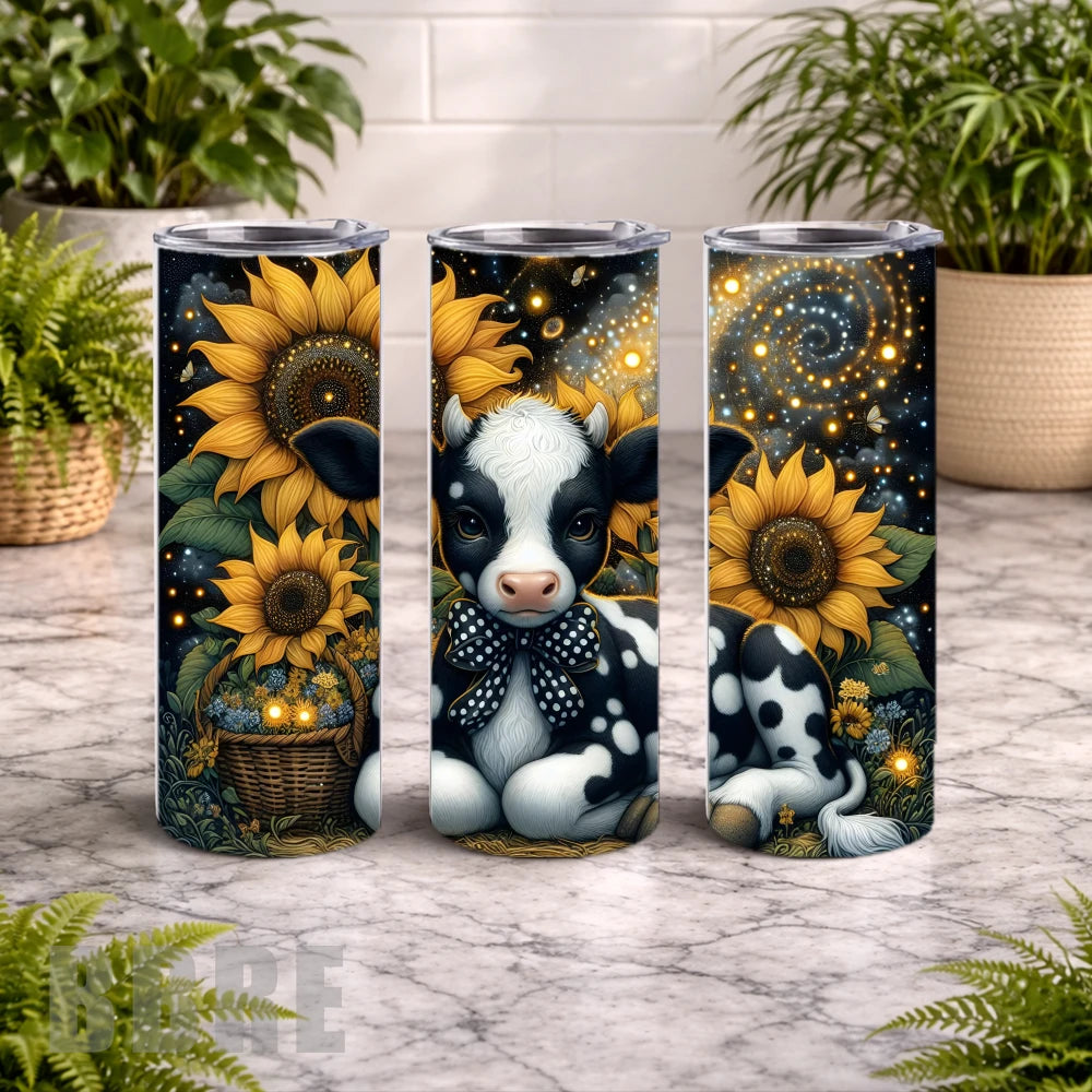 Sunflower Cow 4 20 OZ Wrap Mockup