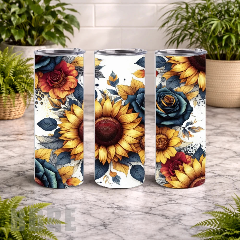 Floral Burst 20 20 OZ Wrap Mockup