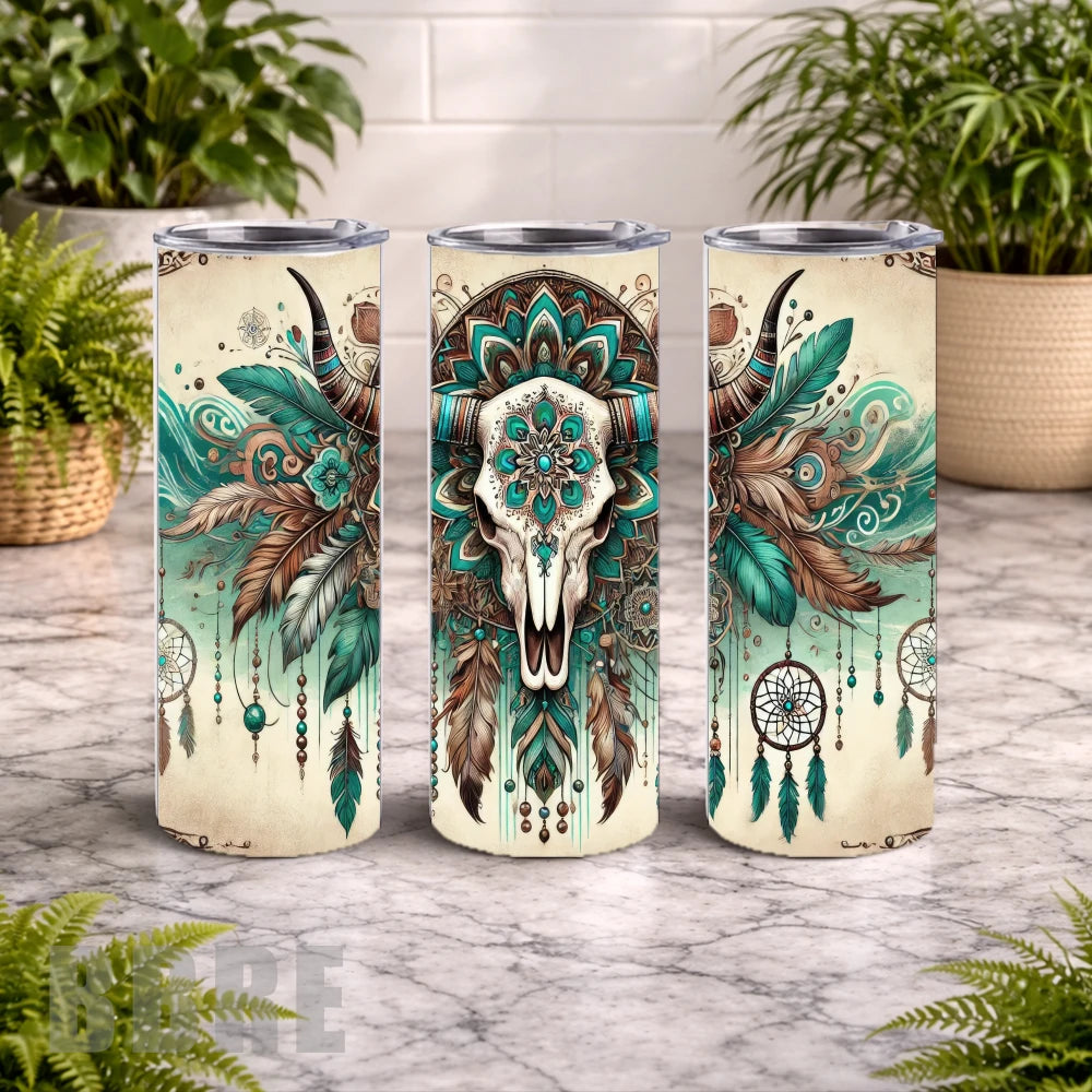 Boho Skull 20 OZ Wrap Mockup