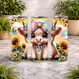 Cute Cow 6 20 OZ Wrap Mockup
