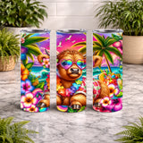Tropical Cow 20 OZ Wrap Mockup