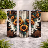 Sunflower Cow 20 OZ Wrap Mockup