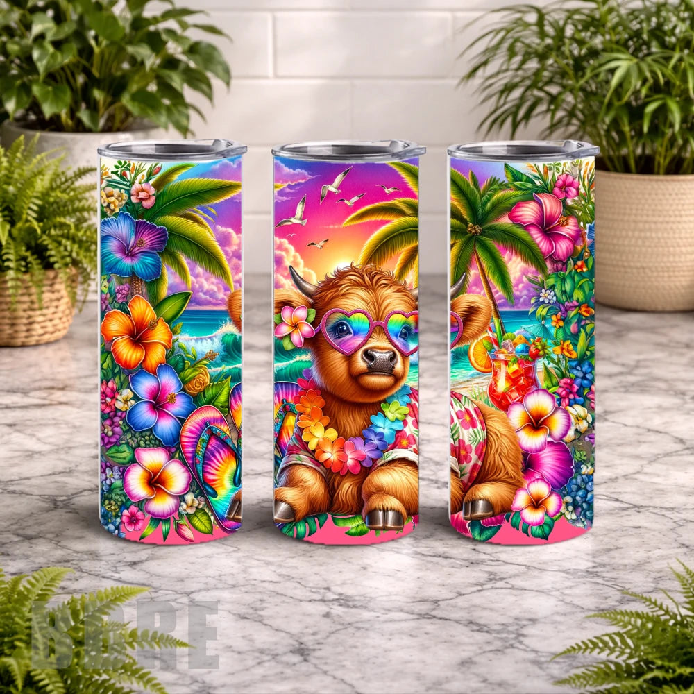 Tropical Cow 2 20 OZ Wrap Mockup