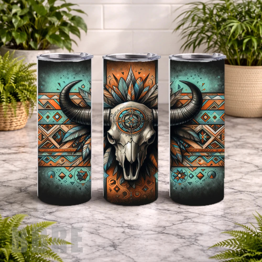Buffalo Skull 3 20 OZ Wrap Mockup