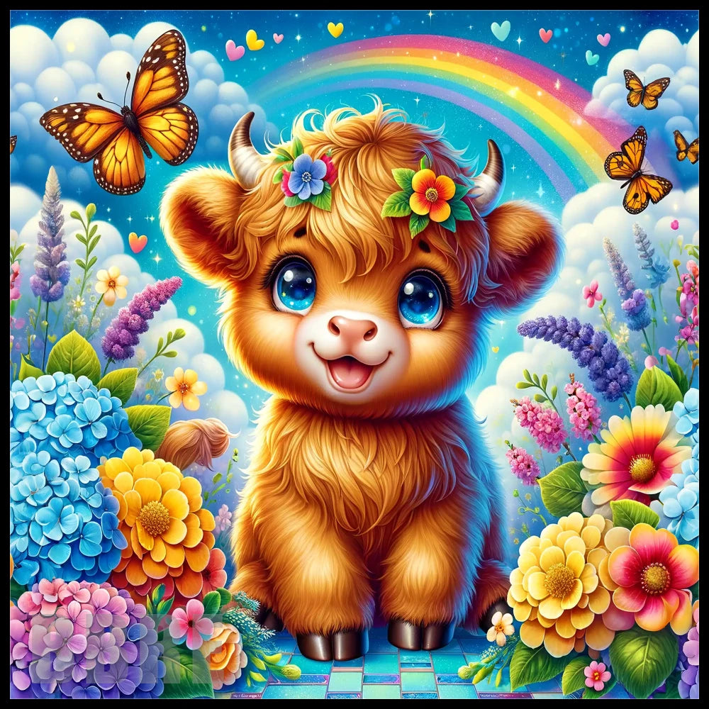 Floral Highland Cow 6 20 OZ Sublimation Wrap