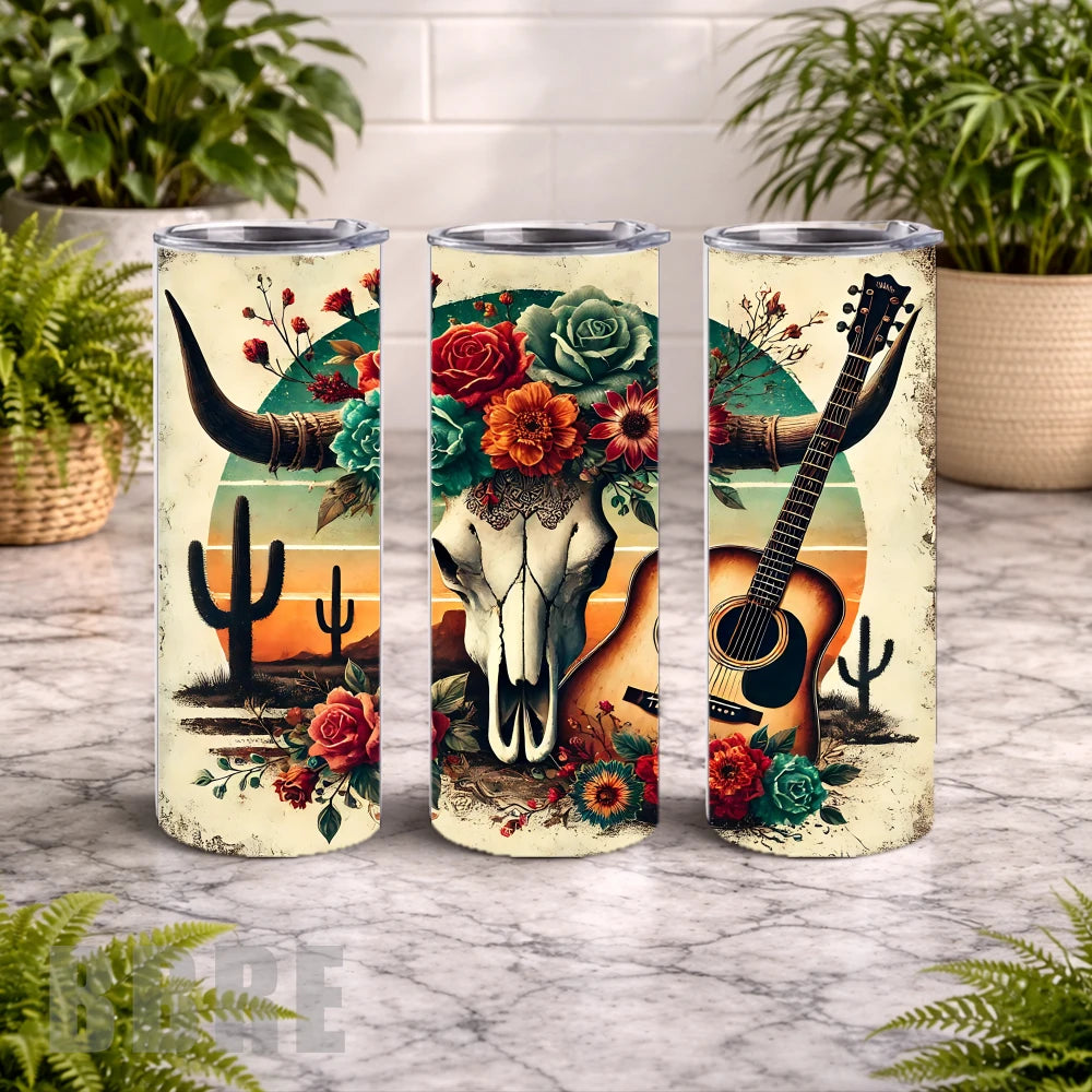 Floral Skull 8 20 OZ Wrap Mockup