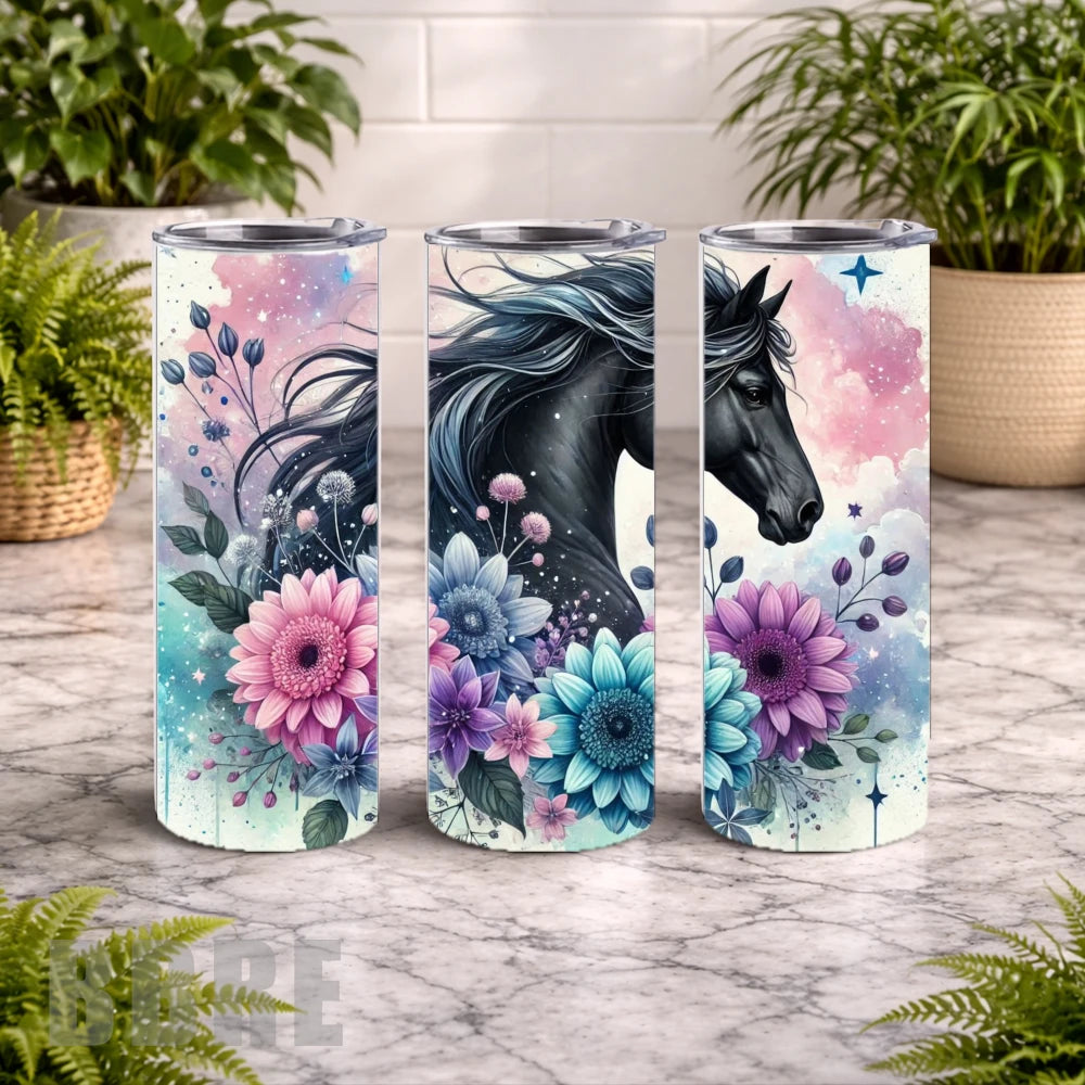 Floral Horse 12 20 OZ Wrap Mockup
