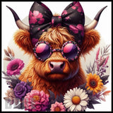 Floral Highland Cow 7 20 OZ Sublimation Wrap