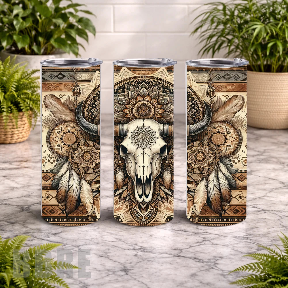 Buffalo Skull 4 20 OZ Wrap Mockup