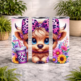 Floral Cow 5 20 OZ Wrap Mockup