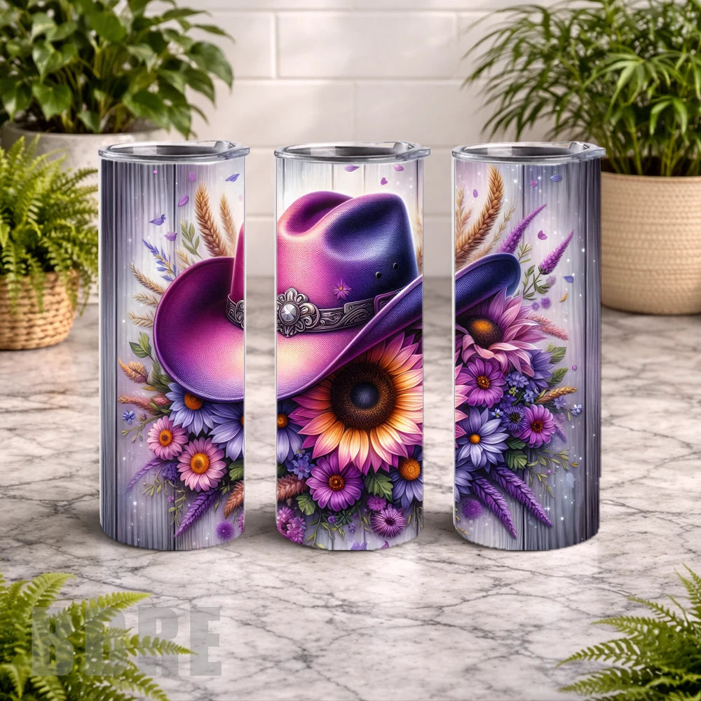Floral Cowboy 20 OZ Wrap Mockup