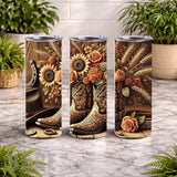 Floral Cowboy Boots 20 OZ Wrap Mockup