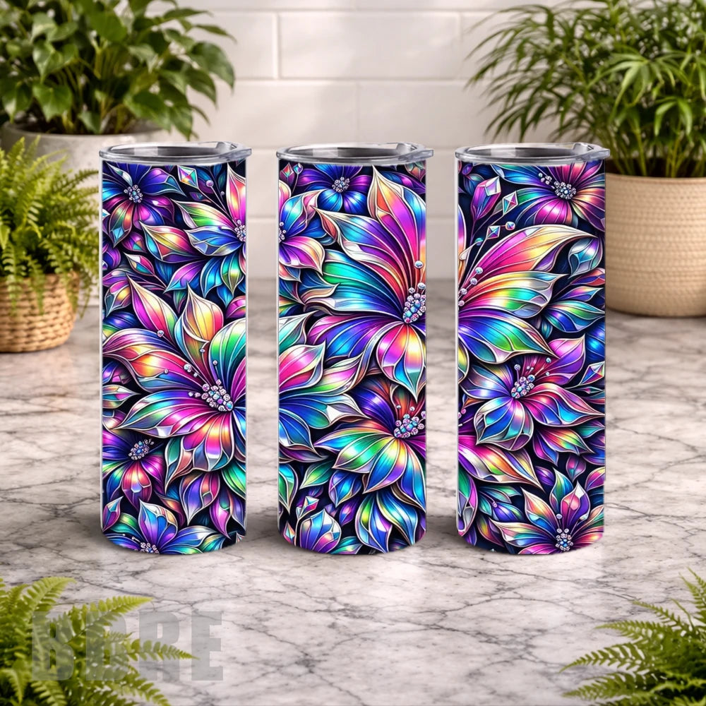 Colorful Floral 20 OZ Wrap Mockup