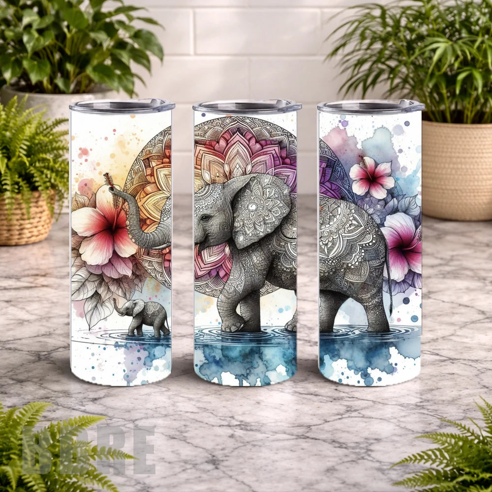 Elephant Mandala 7 20 OZ Wrap Mockup
