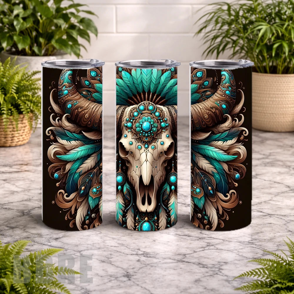 Buffalo Skull 6 20 OZ Wrap Mockup