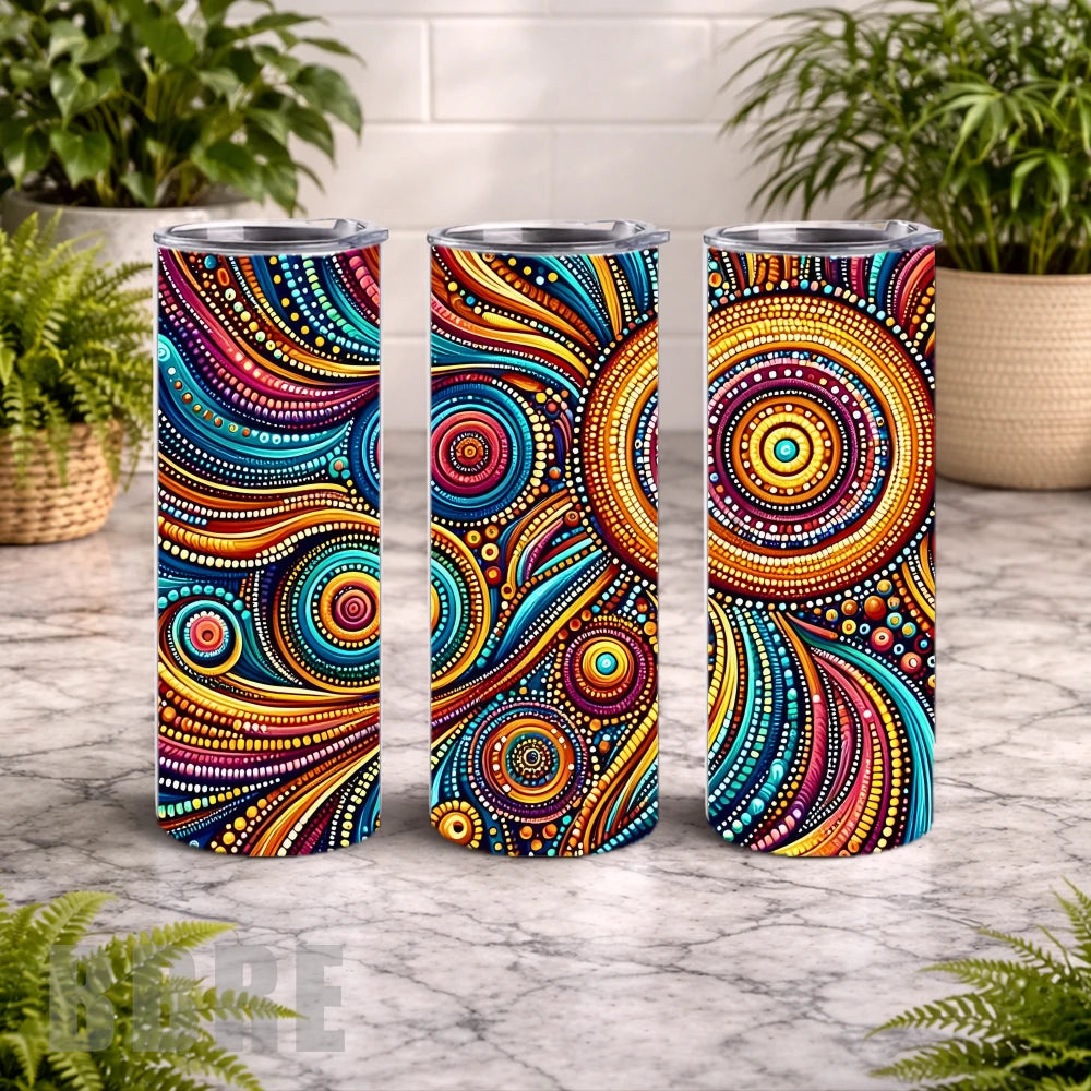 Colorful Swirls 20 OZ Wrap Mockup