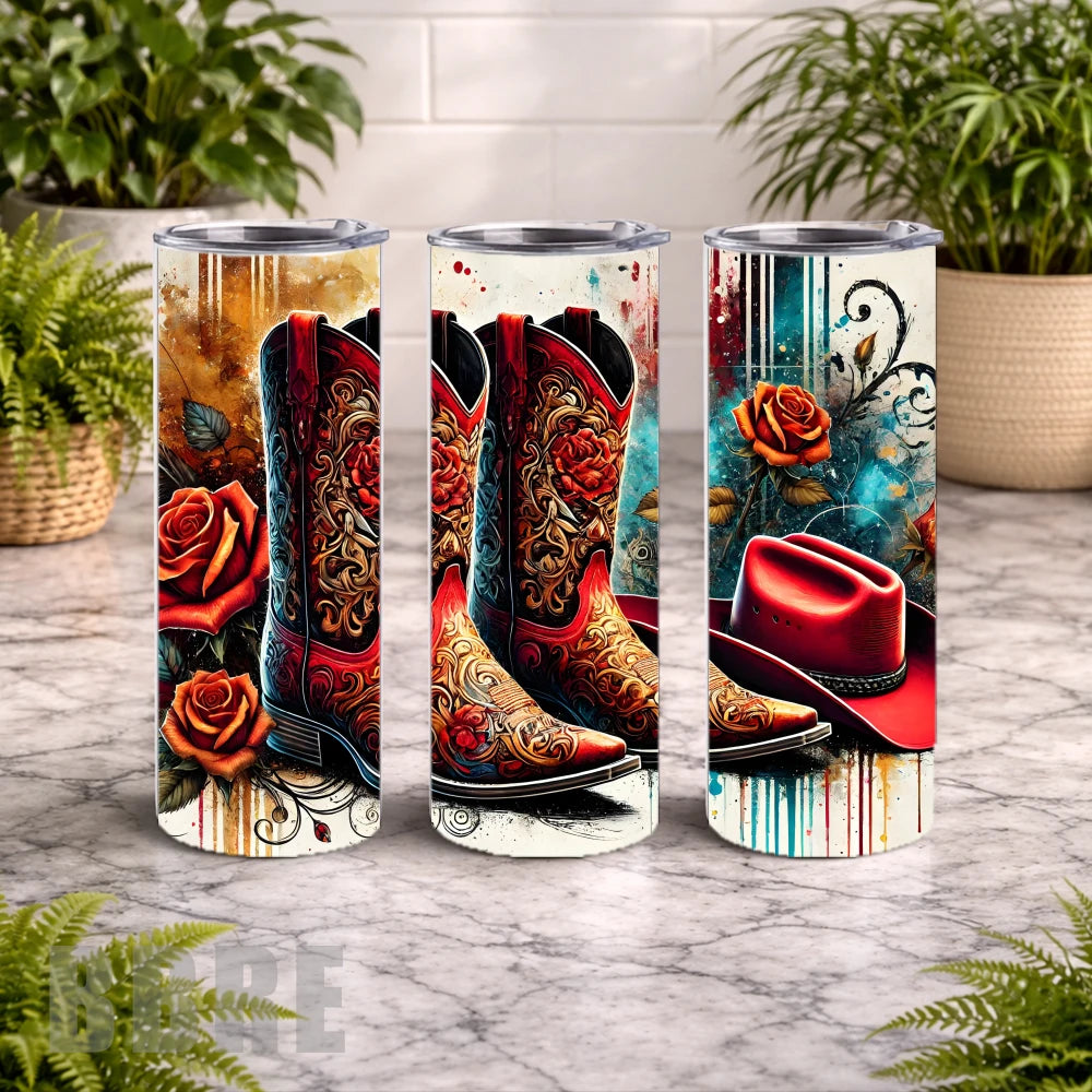 Cowboy Boots 3 20 OZ Wrap Mockup